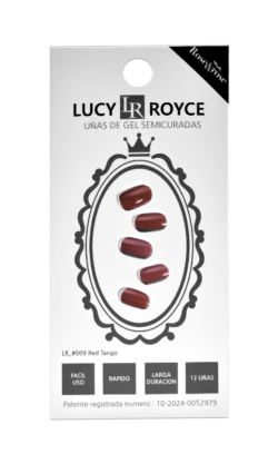 Uñas Semicuradas Coreanas Efecto Gel Color Rojo Tango